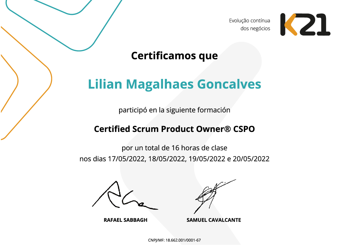 Certificado K21